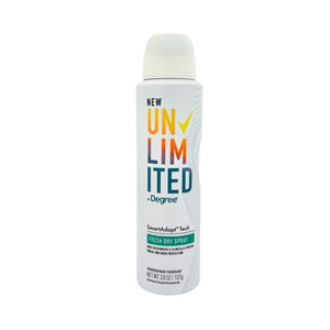 One unit of Unlimited by Degree Antiperspirant Deodorant Dry Spray 3.8 oz