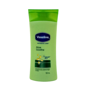 Vaseline Aloe Soothe lotion bottle on a white background