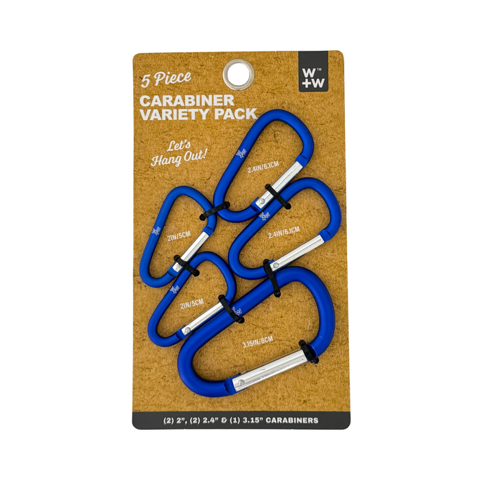 W + W 5 pc Carabiner Variety Pack - Blue