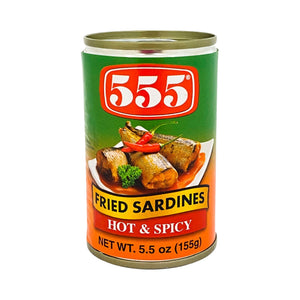 Can of 555 Fried Sardines Hot & Spicy 5.5 oz