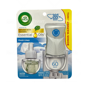 ONE UNIT OF Air Wick Scented Oil Air Freshener - Fresh Linen - 1 Warmer 1 Refill