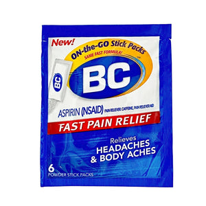 BC Aspirin 6 Powder Stick Packs in package