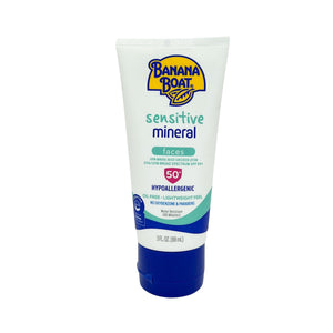 One unit of Banana Boat Sensitive Mineral Faces 50+ Sunscreen - Travel Size 3 fl oz