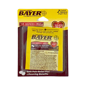 Pack of Bayer Aspirin 2 Coated Tablets