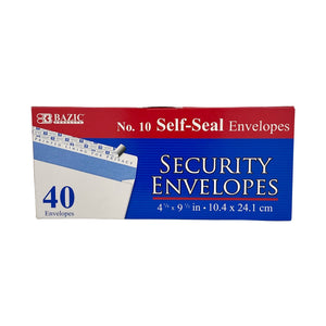 Bazic Security Envelopes 40 pieces 10.4 x 24.1 cm