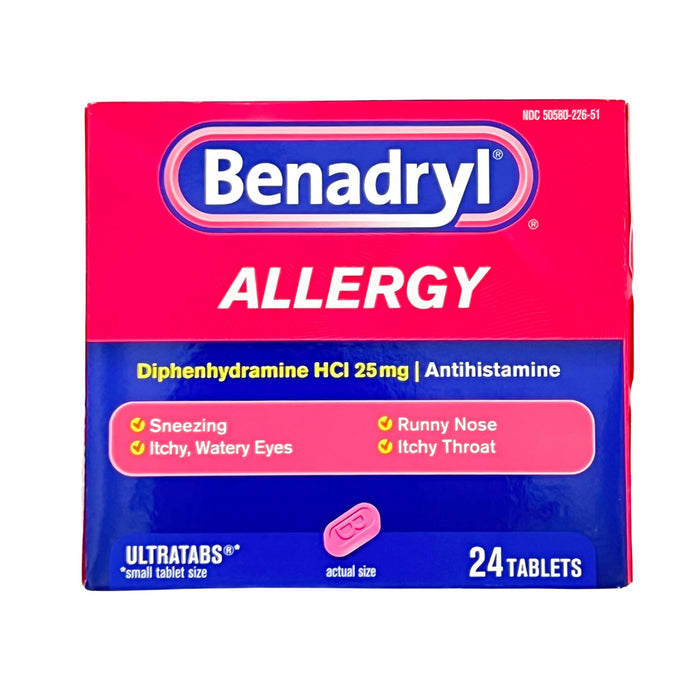 Benadryl Allergy Antihistamine Ultratabs 24 Tablets