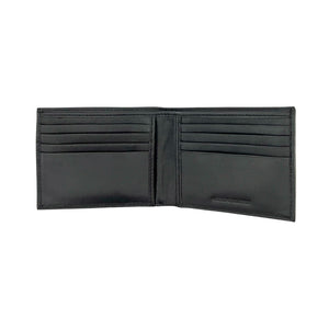 One unit of Bifold RFID Protection Leather Wallet - American Flag - Black - Inside