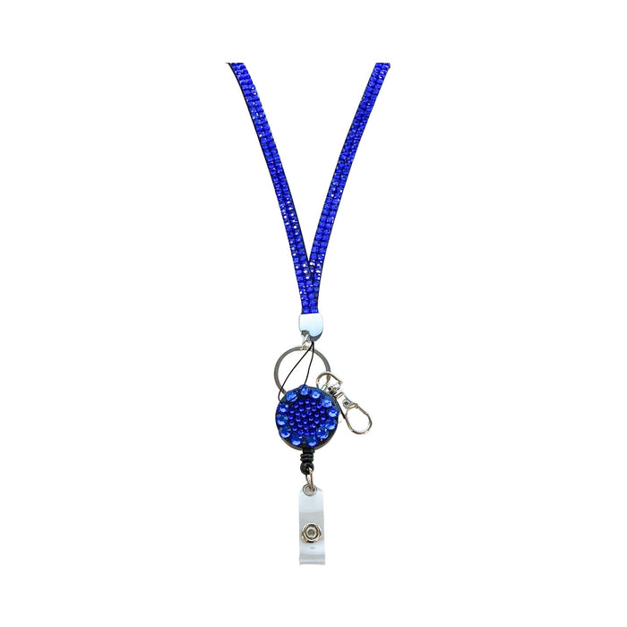 Bling Lanyard with Break Away Safety Clasp - Blue