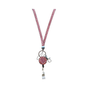 Bling Lanyard with Break Away Safety Clasp - Pink