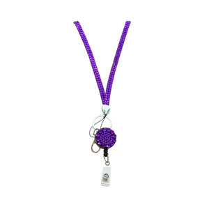 Bling Lanyard with Break Away Safety Clasp - Purple