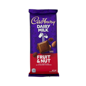 One unit of Cadbury Fruit & Nut Milk Chocolate 3.05 oz