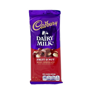 Cadbury Fruit & Nut Milk Chocolate 3.05 oz - Front