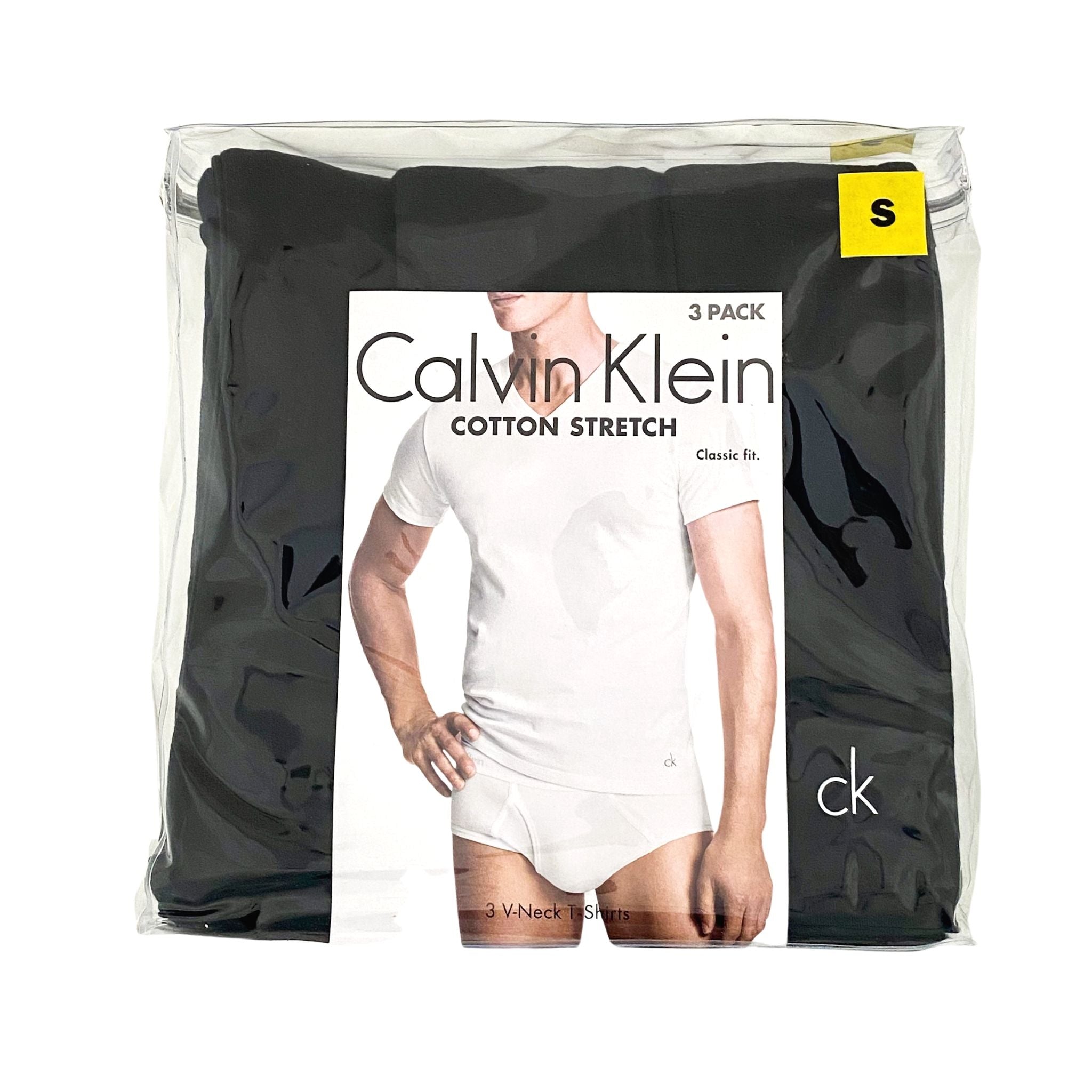 Calvin Klein 3pk V-Neck Shirt - Black Small