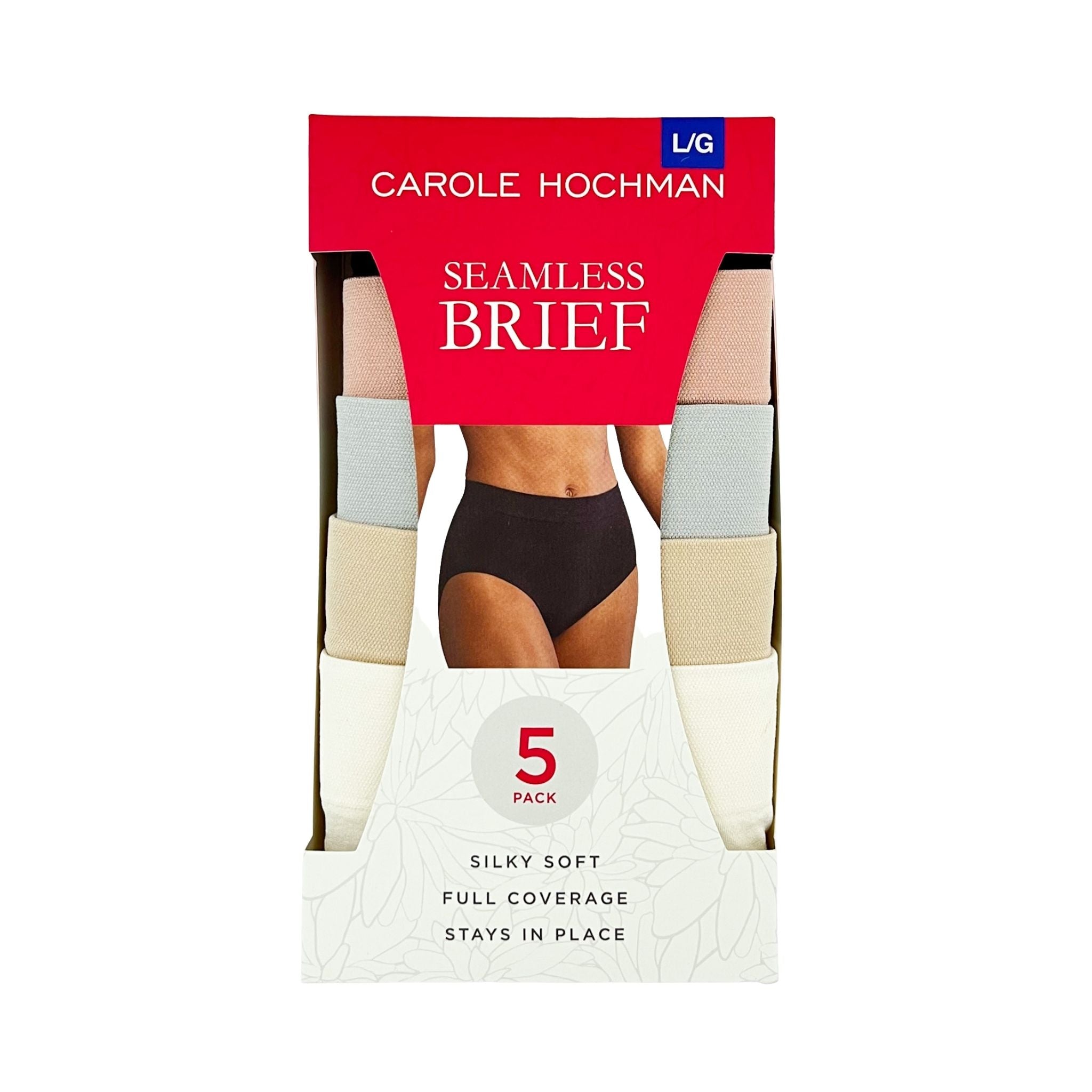 Carole Hochman Ladies' Seamless Brief, 5-Pack (Large) 