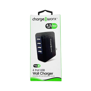 One unit of Chargeworx 4 Port USB Wall Charger