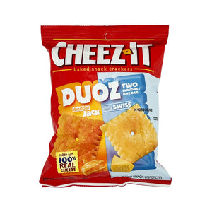 One unit of Cheez-It Duoz Cheddar Jack & Baby Swiss Baked Snack Crackers 4.3 oz