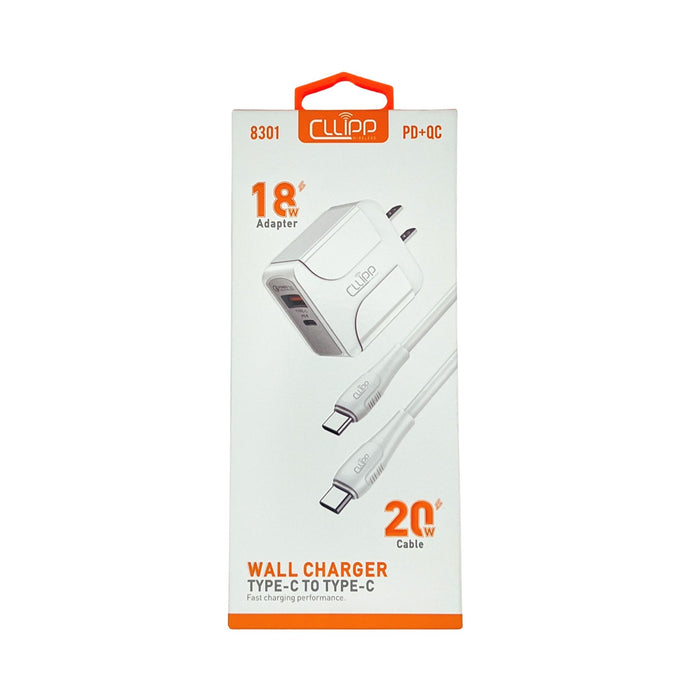 Cllipp Type C to Type C Wall Charger