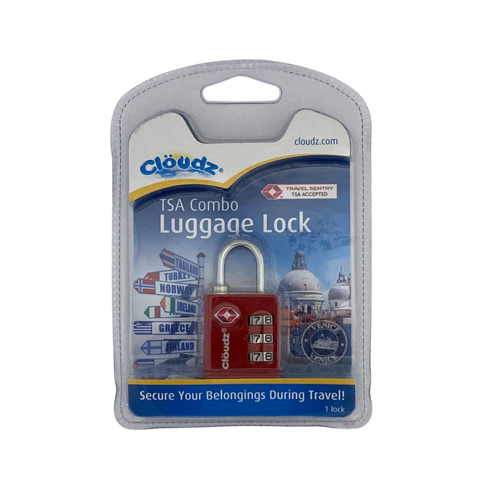 Cloudz 3-Dial Combo Luggage Lock - Red