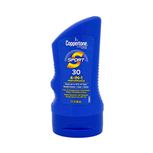 One unit of Coppertone Sport 30 4 in 1 Performance Sunscreen - Travel Size 3 fl oz