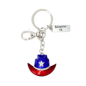 Cowboy Hat- Galveston - Sparkling Charms Keychain