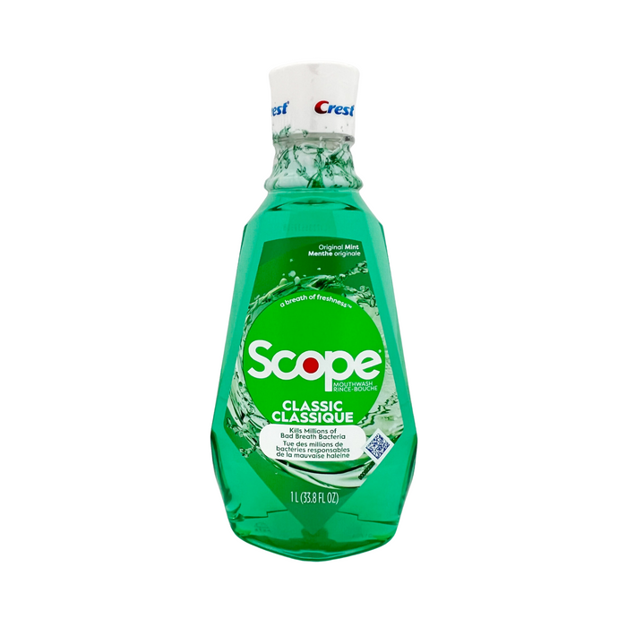 Crest Scope Classic Anticavity Fluoride Mouthwash Mint 1L (33.8 fl oz)