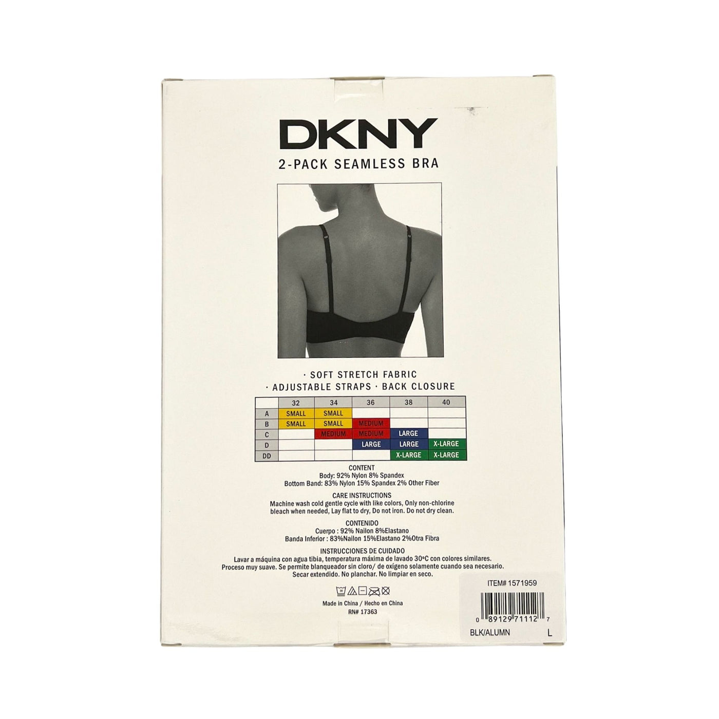 DKNY Seamless Bra 2pk - Large