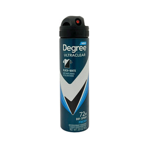 One unit of Degree Ultraclear Black + White Antiperspirant Deodorant Men Dry Spray Fresh 3.8 oz