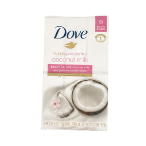 Dove Coconut Milk & Jasmine 6 4 oz Soap Bars 