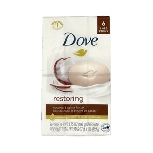 One unit of Dove Coconut & Cocoa Butter Beauty Bars 6pc x 3.75 oz