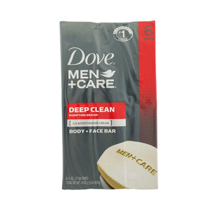 Dove Men + Care Body + Face Bar - Deep Clean 6pc 4oz Bar Soap