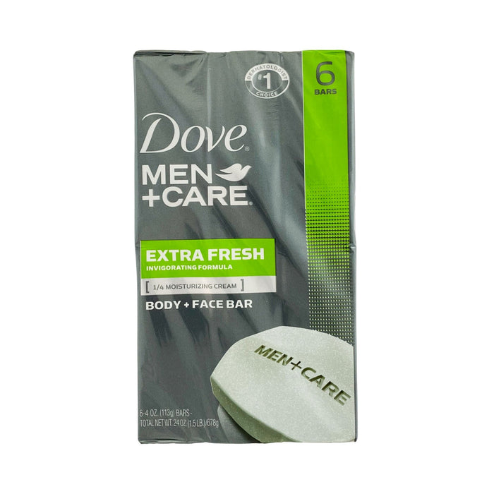Dove Men + Care Body + Face Bar - Extra Fresh 6pc 4oz Bar Soap