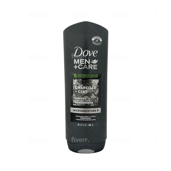 Dove Men + Care Charcoal + Clay Purifying Body and Face Wash 18 oz