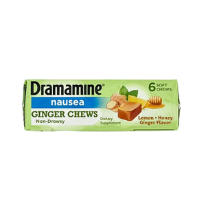 One unit of Dramamine Nausea Ginger Chews 6 pc