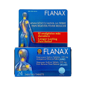 Box of Flanax Pain Reliever/Fever Reducer 24 tablets