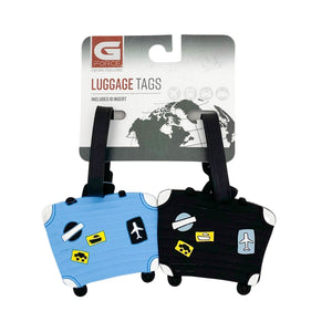 G Force 2 pc Luggage Tags - Black/Blue