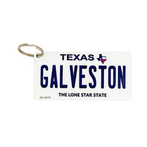 Galveston License Plate Keychain