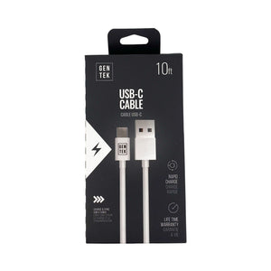 Gen Tek USB Type-C Charging Cable - 10 Foot - In Box