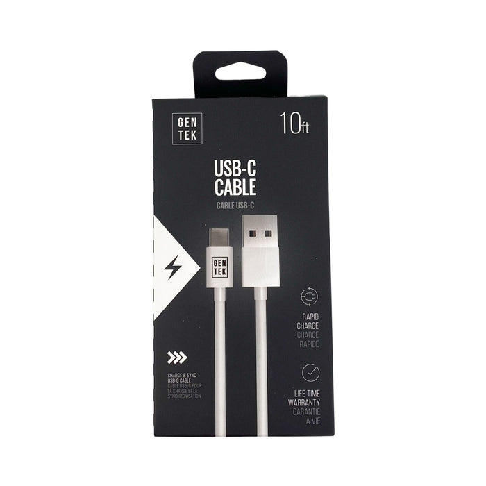 Gen Tek USB Type-C Charging Cable - 10 Foot