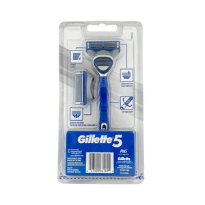 Gillette 5 Aqua-Grip Handle 2 Cartridge 1 Razor