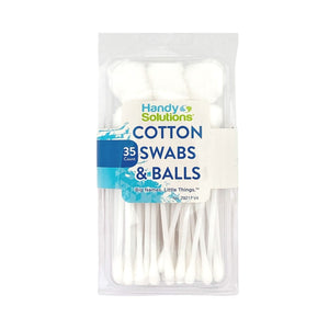 Handy Solutions Cotton Swabs and Cotton Balls 35 ct in package
