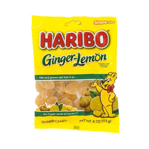 Haribo Ginger Lemon Gummi Candy 4 oz in package