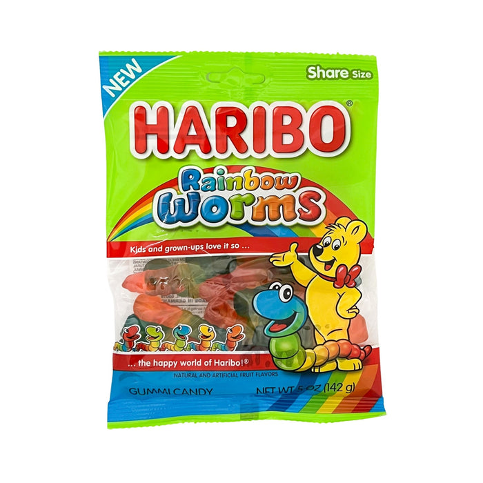 Haribo Rainbow Worms Gummi Candy 5 oz