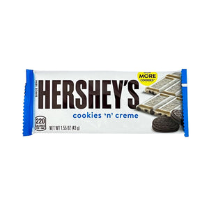 One bar of Hershey's Cookies 'n' Creme Candy Bar 1.55 oz