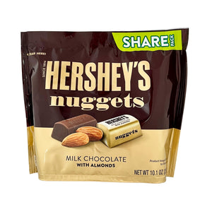 One unit of Hershey's Nuggets Milk Chocolate with Almonds 10.1 oz