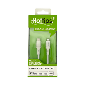 One unit of Hottips USB-C to Lightning Charge & Sync Cable 4ft