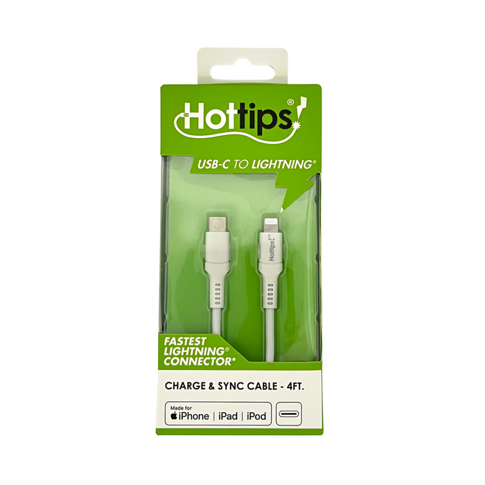 Hottips USB-C to Lightning Charge & Sync Cable 4ft