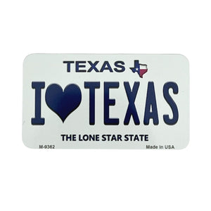One unit of I Love Texas License Plate Magnet