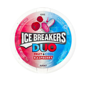 Ice Breakers Duo Raspberry Sugar Free 1.3 oz in package