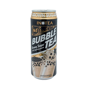 Can of Inotea Bubble Milk Tea - Brown Sugar with Tapioca Pearls 16.6 oz