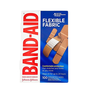 One unit of J&J Band-Aid Flexible Fabric 100 All Assorted Sizes